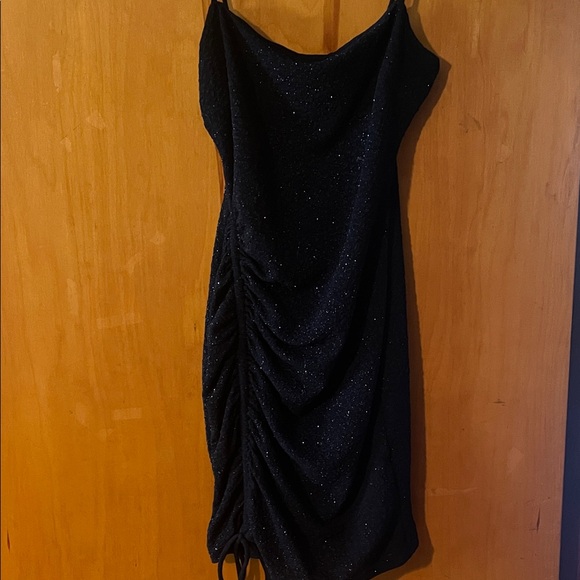 Elegant Blue Ruched Dress - Picture 1 of 8
